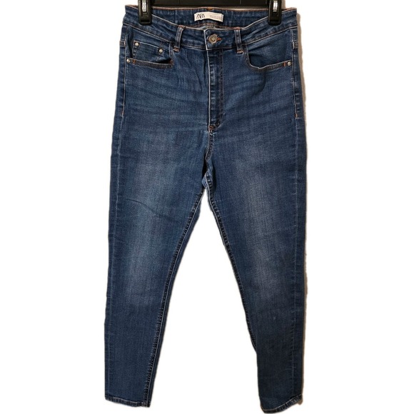 Zara Denim - Zara Women's High-Waisted Skinny Jeans Light Wash Stretchy Size 10